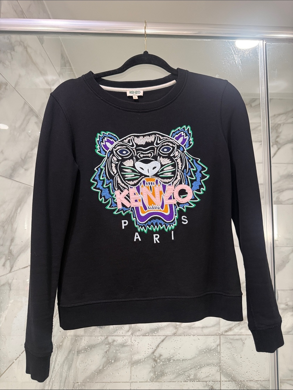 Kenzo Women’s Black Tiger Embroidered Sweatshirt
